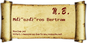 Mészáros Bertram névjegykártya