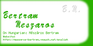 bertram meszaros business card